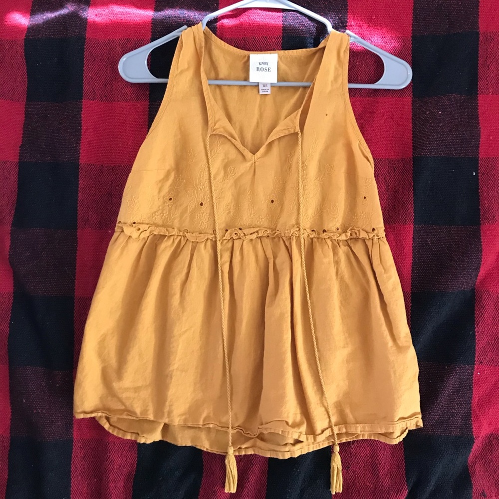 Knox Rose Mustard Peplum Tank